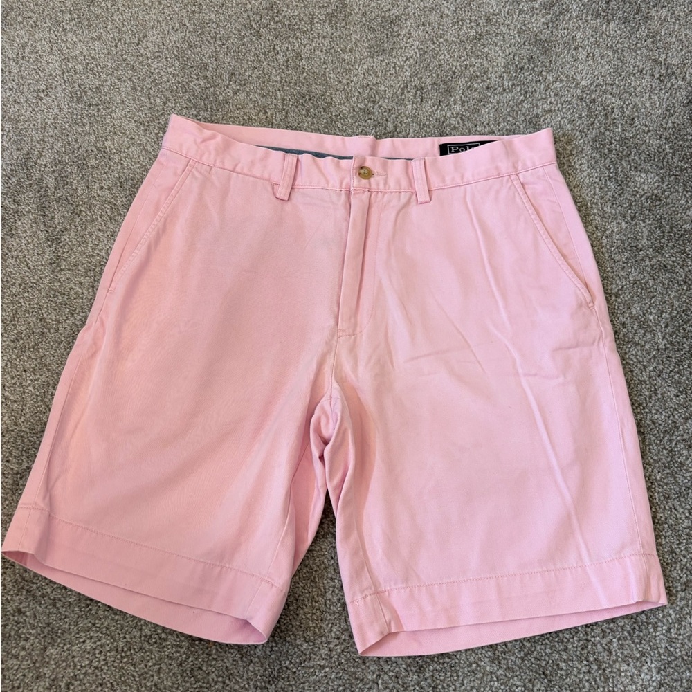 Polo by Ralph Lauren Men’s Pink Flat Front Chino Shorts